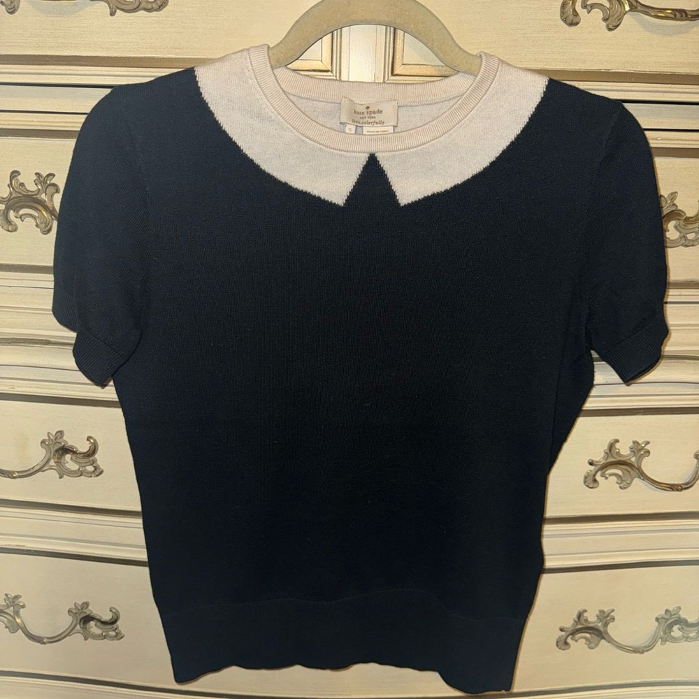 Kate Spade Cotton/Silk/Cashmere Short Sleeve Sweater